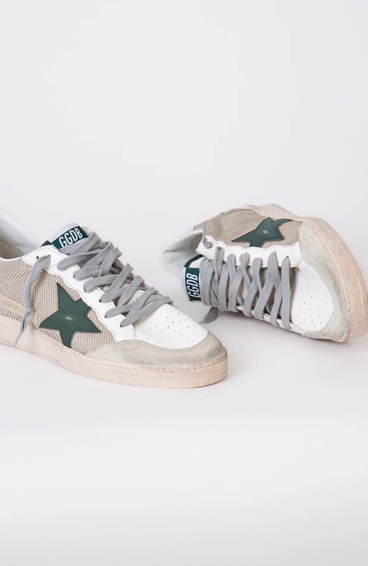 Tenis Golden Goose Ballstar Net Leather Star Nylon Heel Crack Spur Hombre