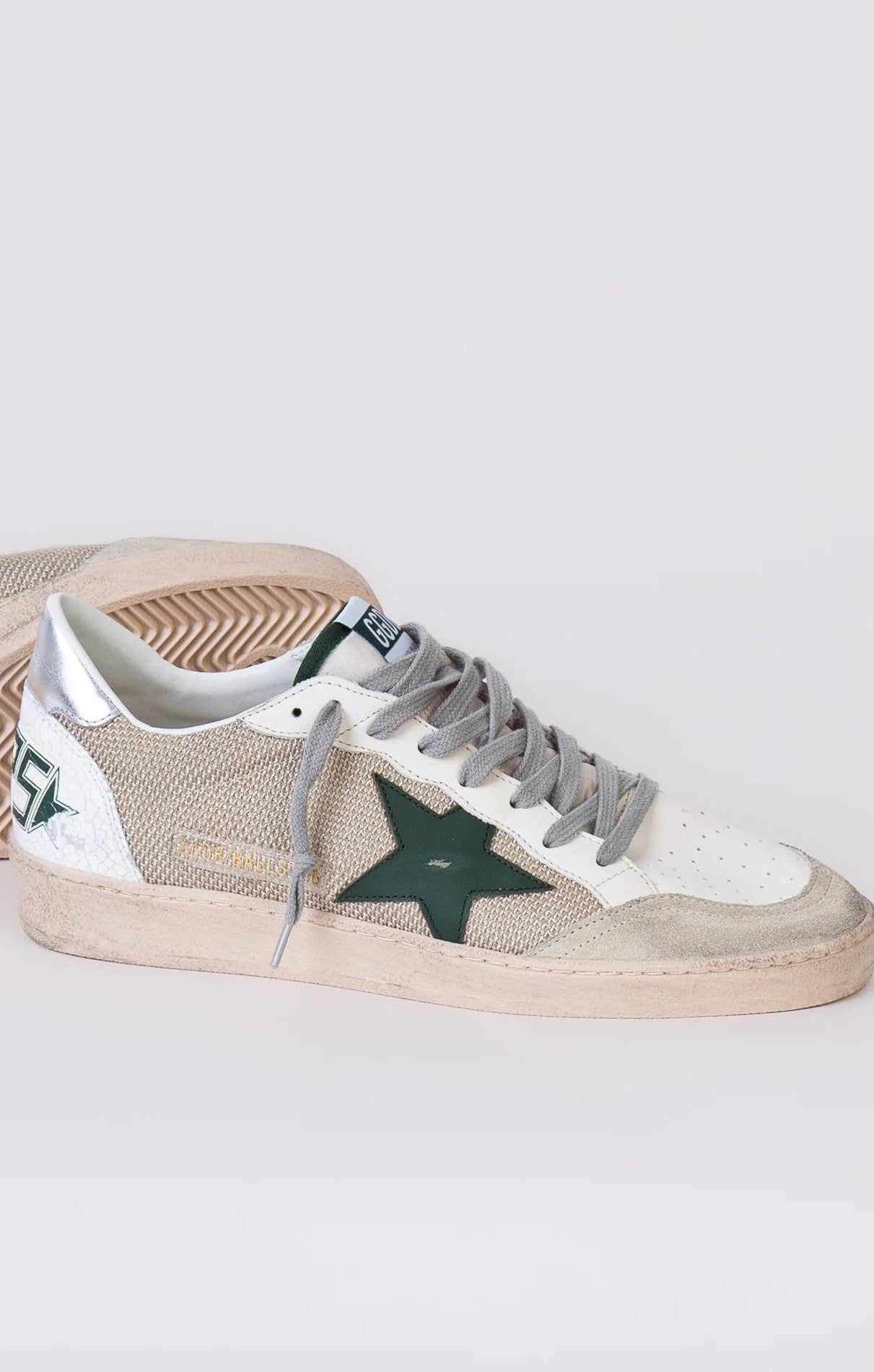 Tenis Golden Goose Ballstar Net Leather Star Nylon Heel Crack Spur Hombre
