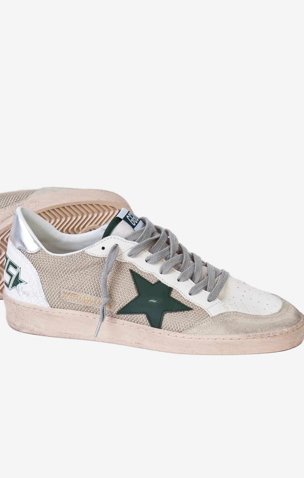 Tenis Golden Goose Ballstar Net Leather Star Nylon Heel Crack Spur Hombre
