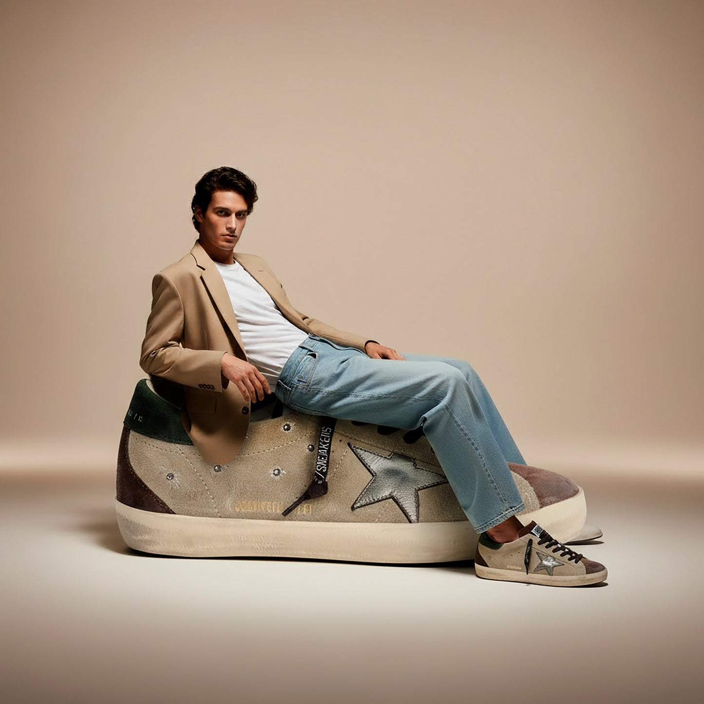 Tenis Golden Goose Super Star Suede Embroidery Laminated Star Hombre