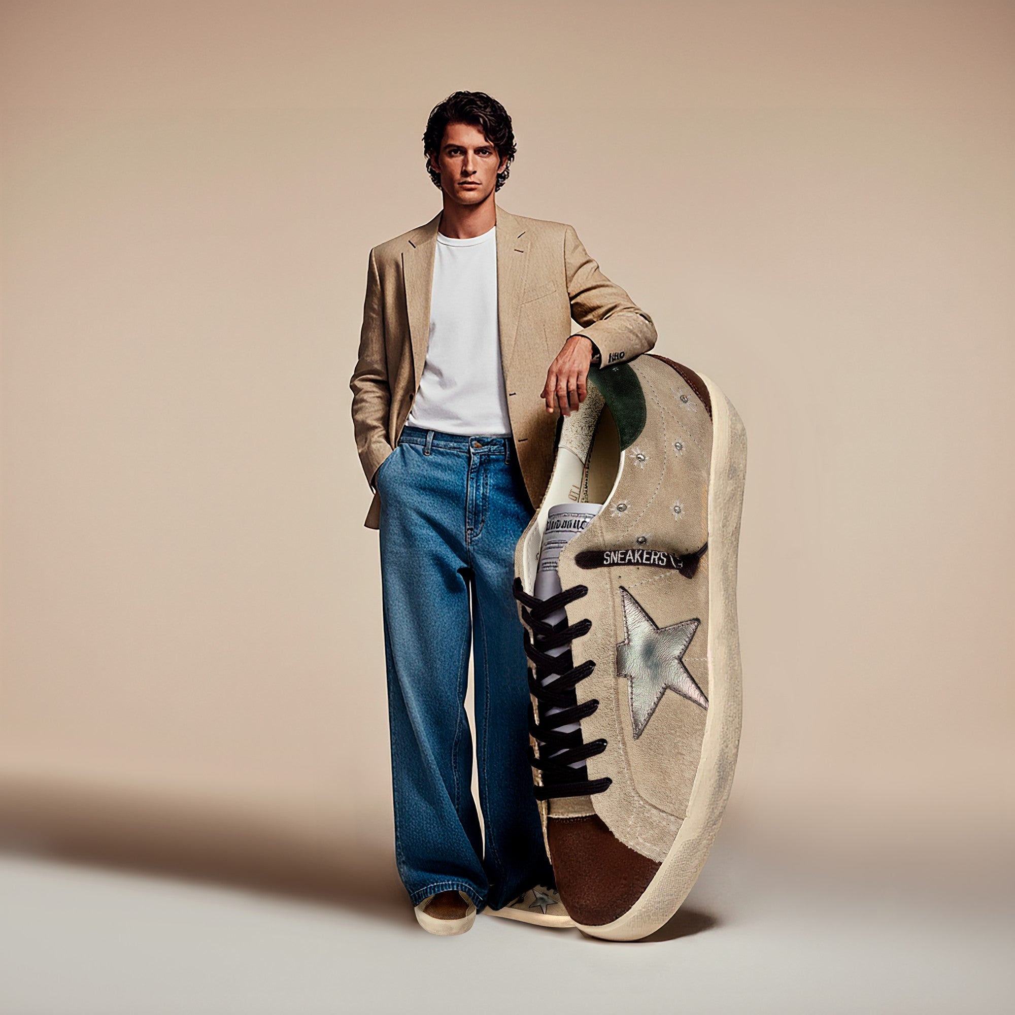 Tenis Golden Goose Super Star Suede Embroidery Laminated Star Hombre