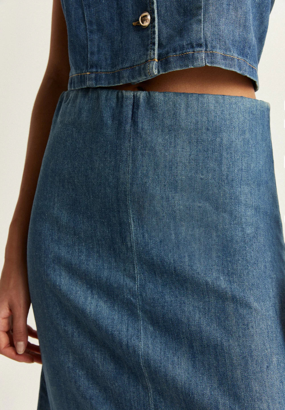 Falda Denim Ruffle