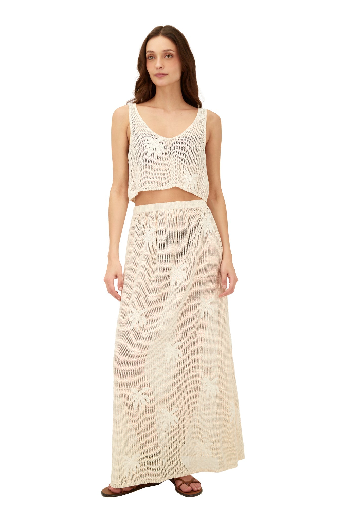 Falda Elegante Malla Palma