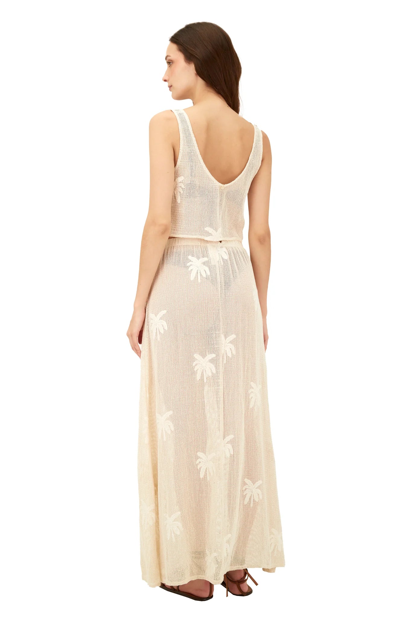 Falda Elegante Malla Palma