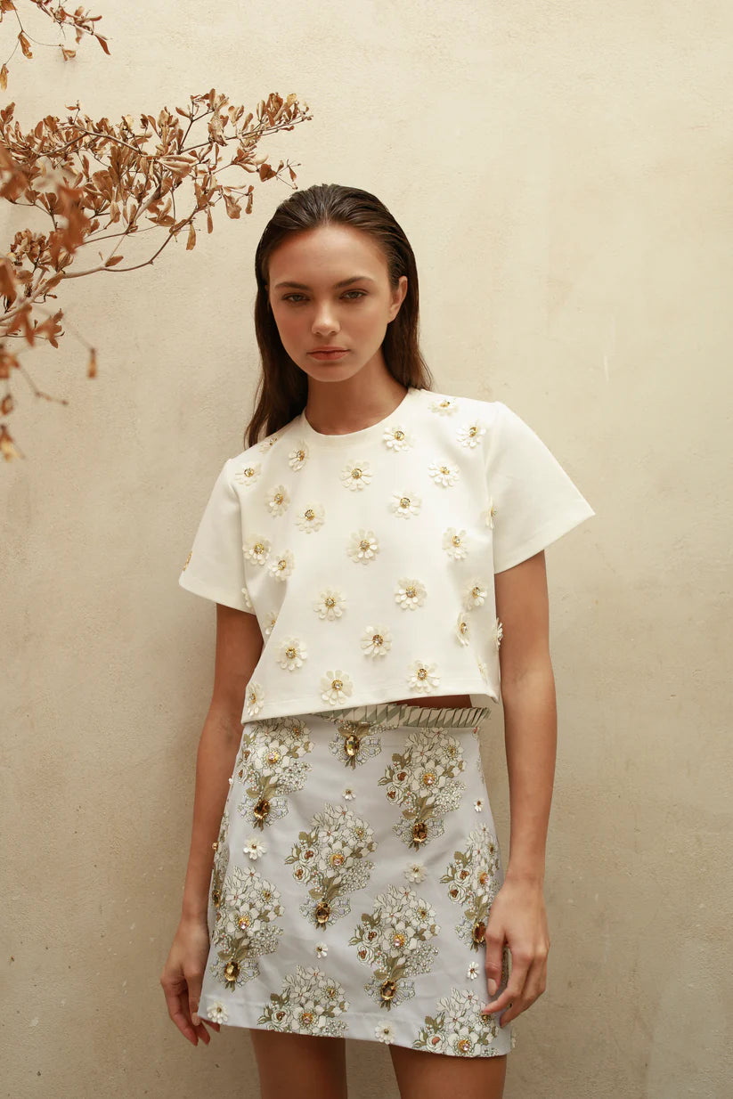 T-Shirt Floral Cropped