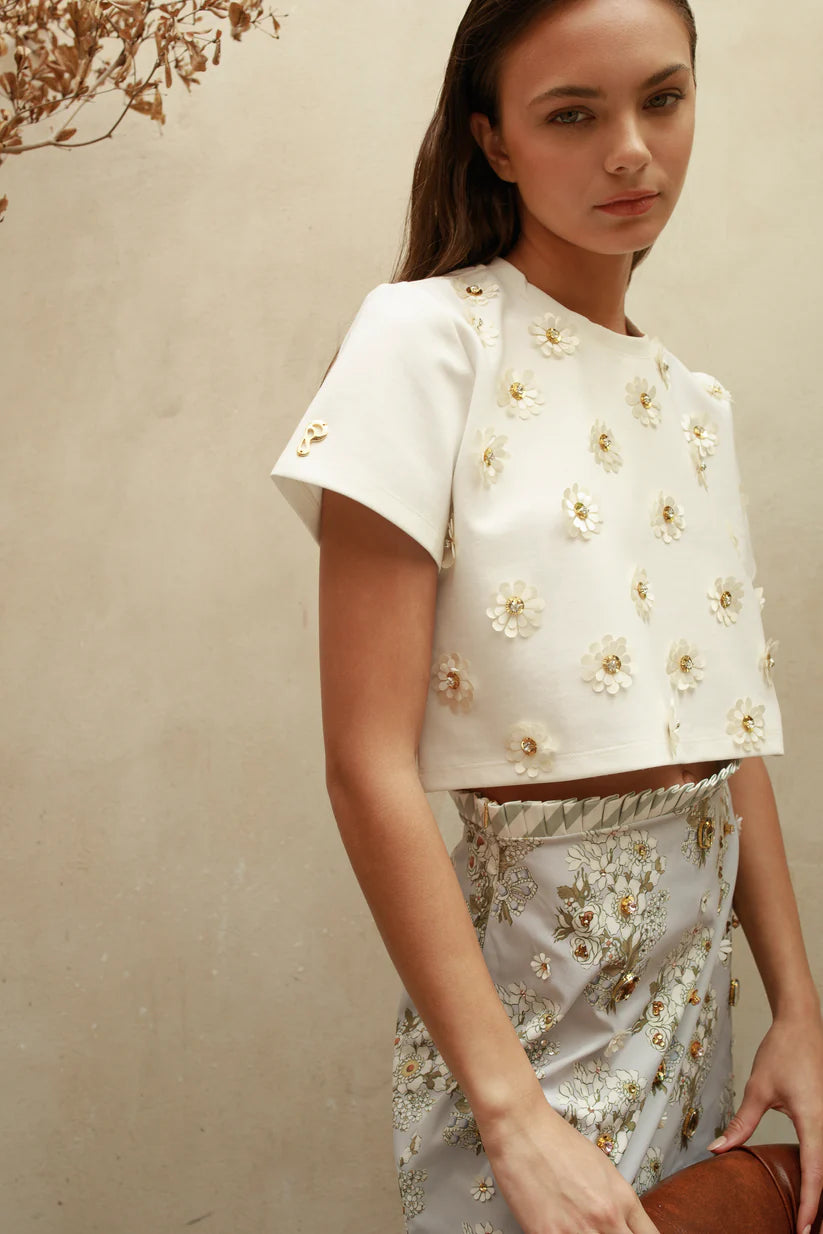 T-Shirt Floral Cropped