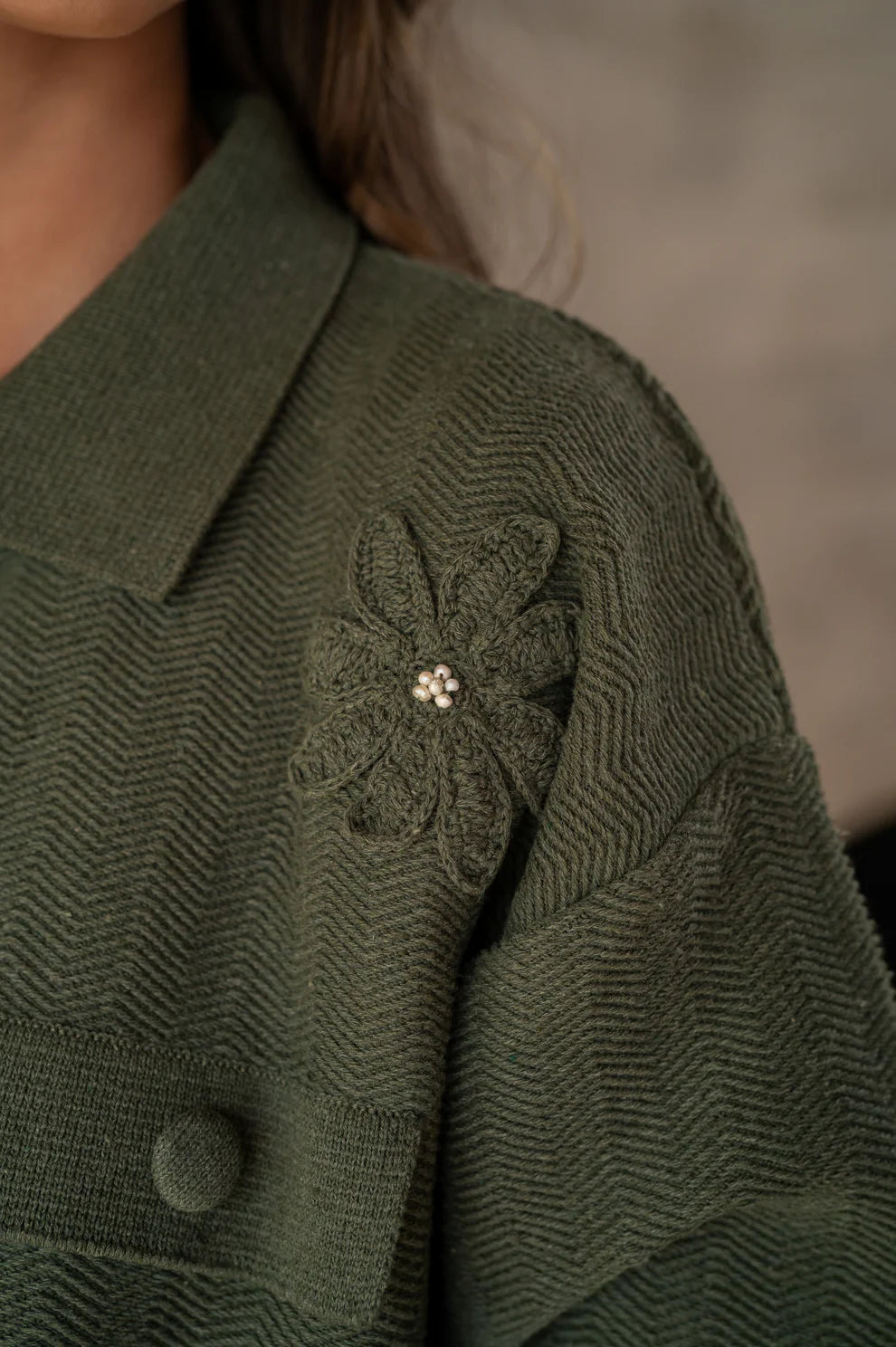 Cardigan Flor Granate