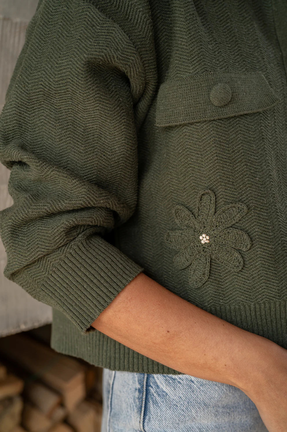 Cardigan Flor Granate