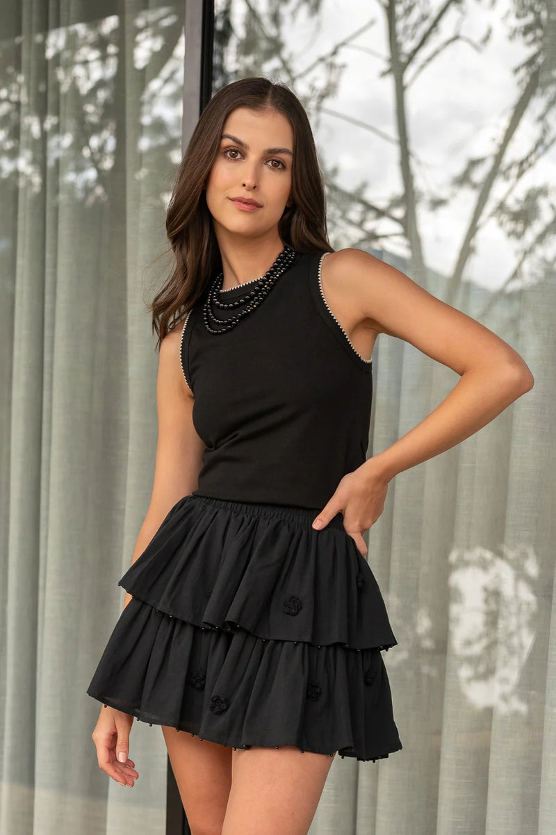 Mini Falda Flor Onix