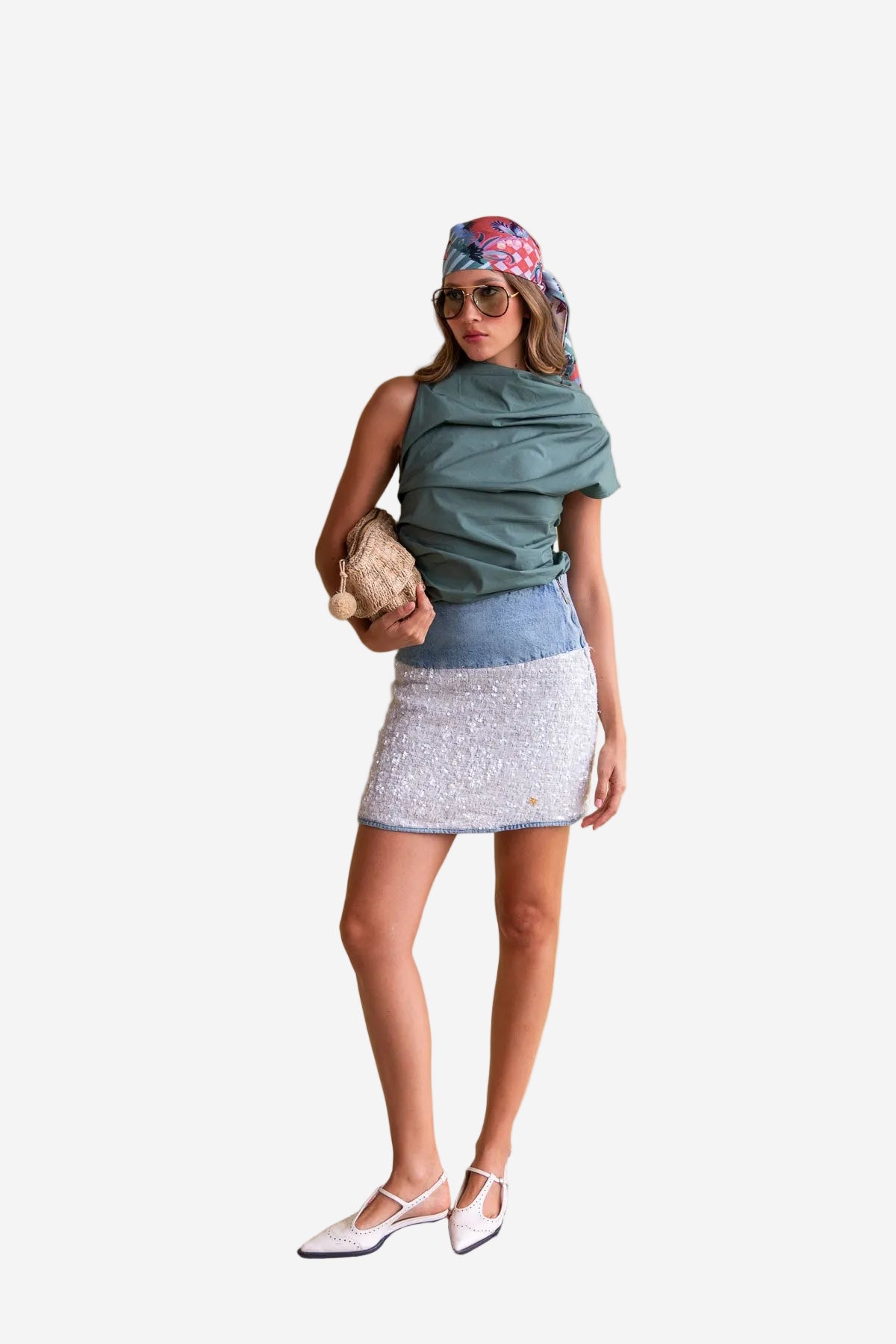 Mini Falda Shiny Tweed