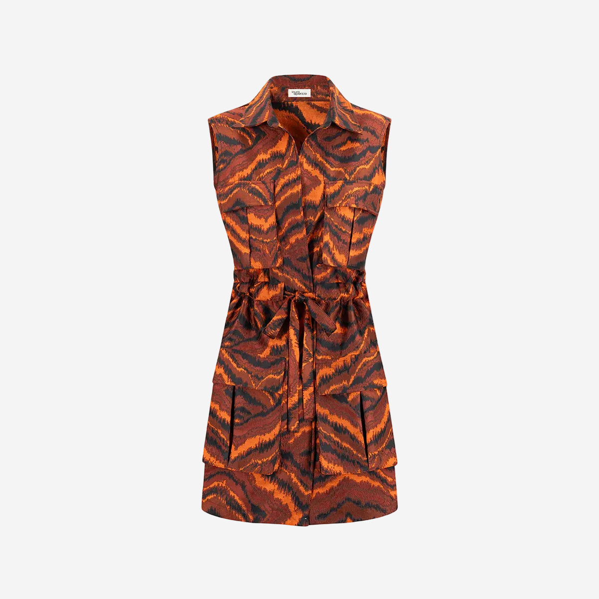Mini Vestido Sahariana Jacquard Gillet