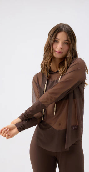 Hoodie Espresso Veil Mesh