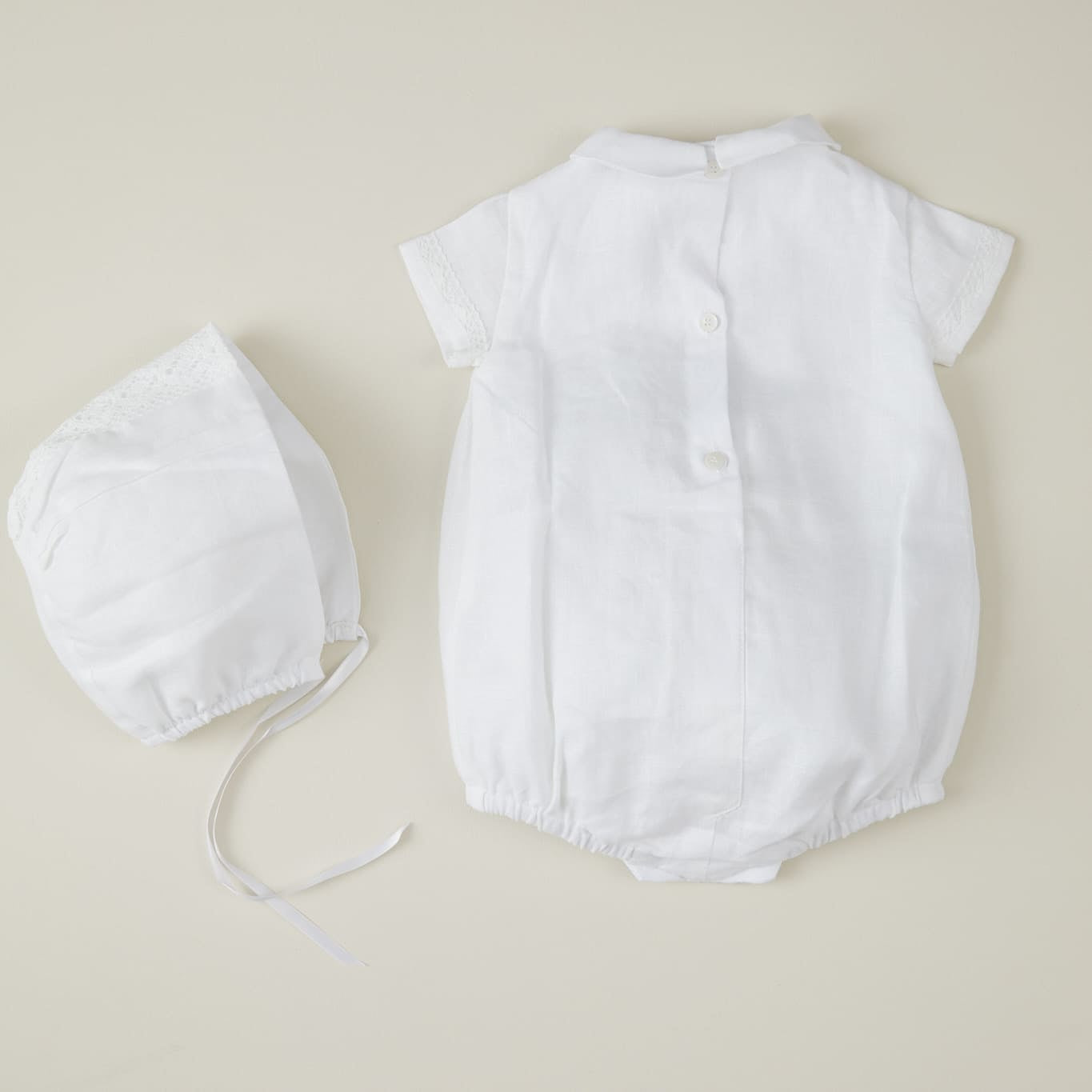 Globo De Bautizo En Lino Blanco