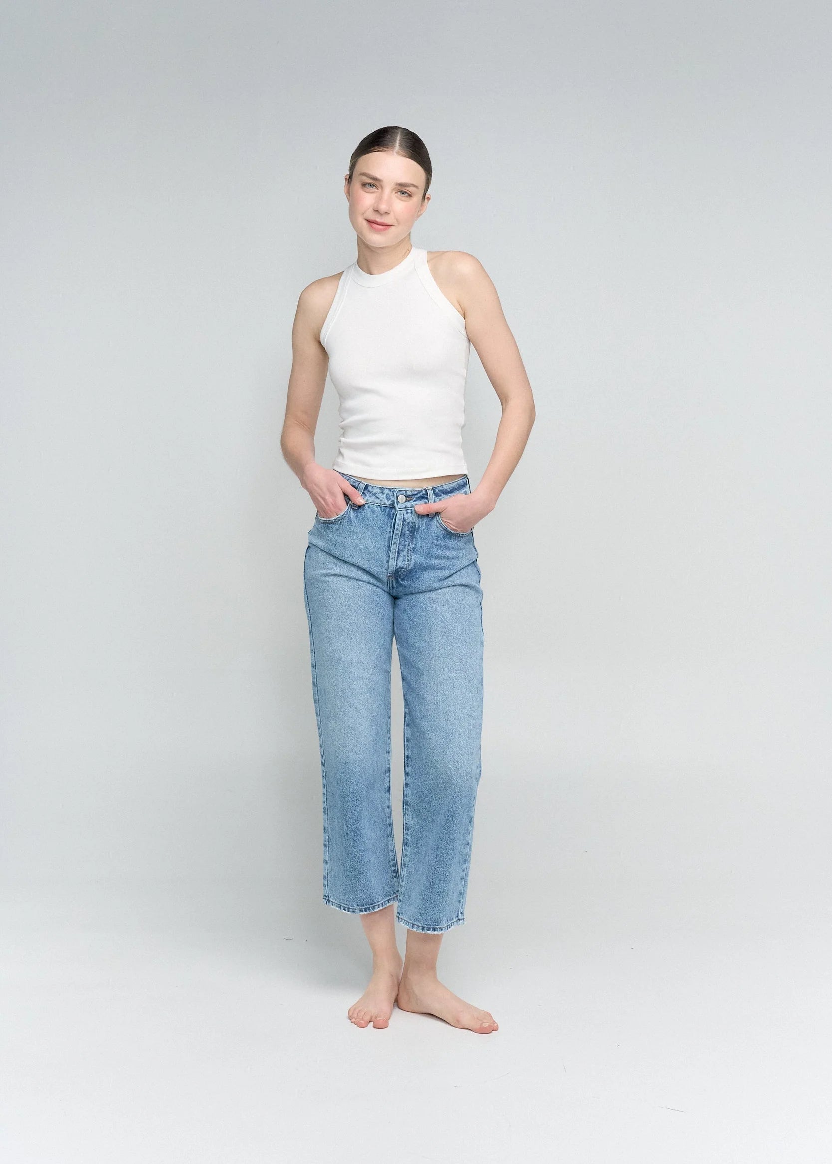 Bermuda Denim Oscuro Con Apliques De Cristales