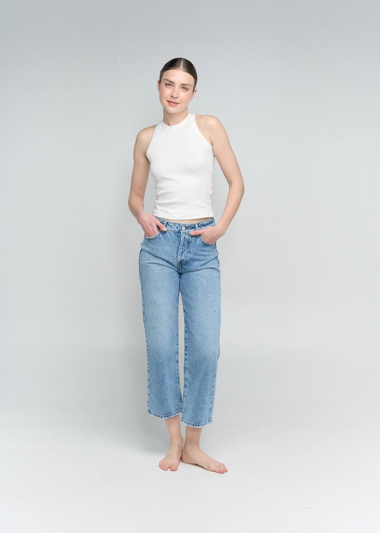 Bermuda Denim Oscuro Con Apliques De Cristales