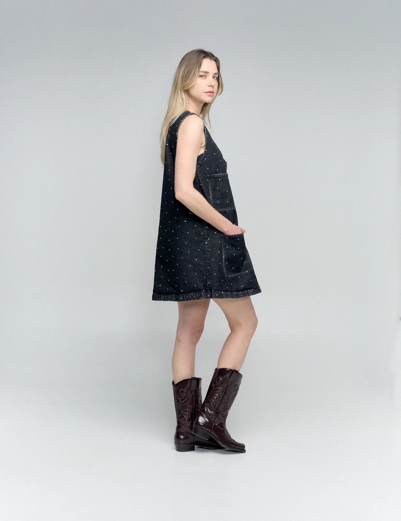 Mini Vestido Jean Glow 167
