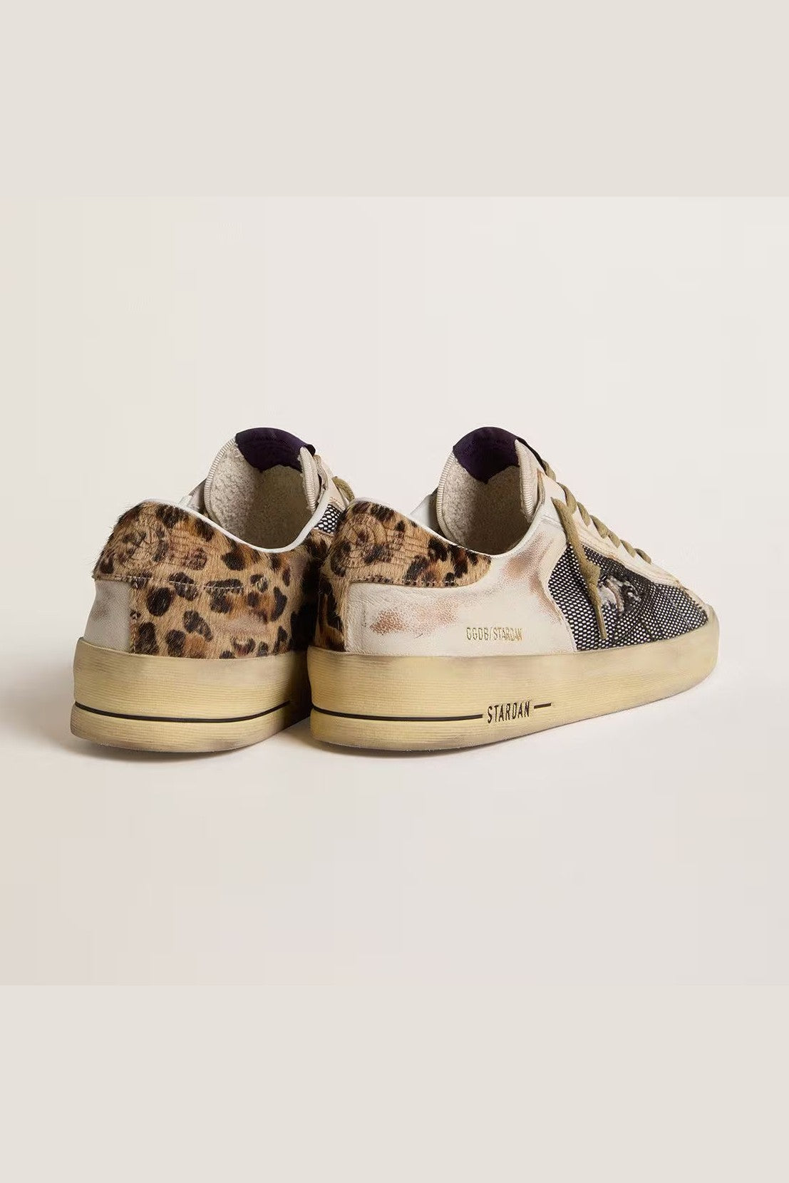 Tenis Golden Goose Stardan Nappa Leather Net Upper Horsy Heel Mujer