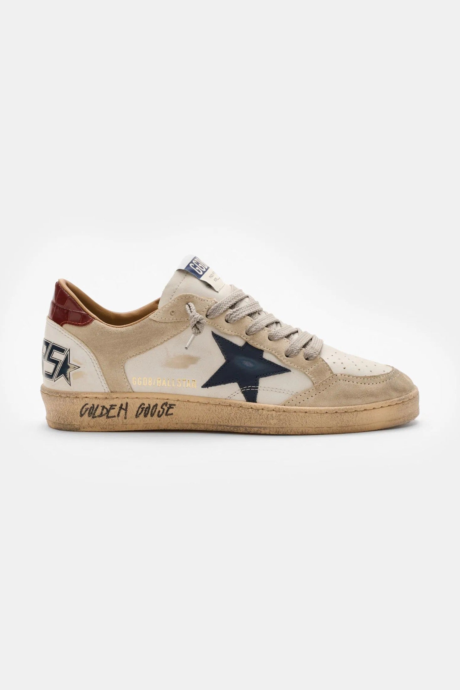 Tenis Golden Goose Ballstar Leather Suede Printed Leather Heel Hombre