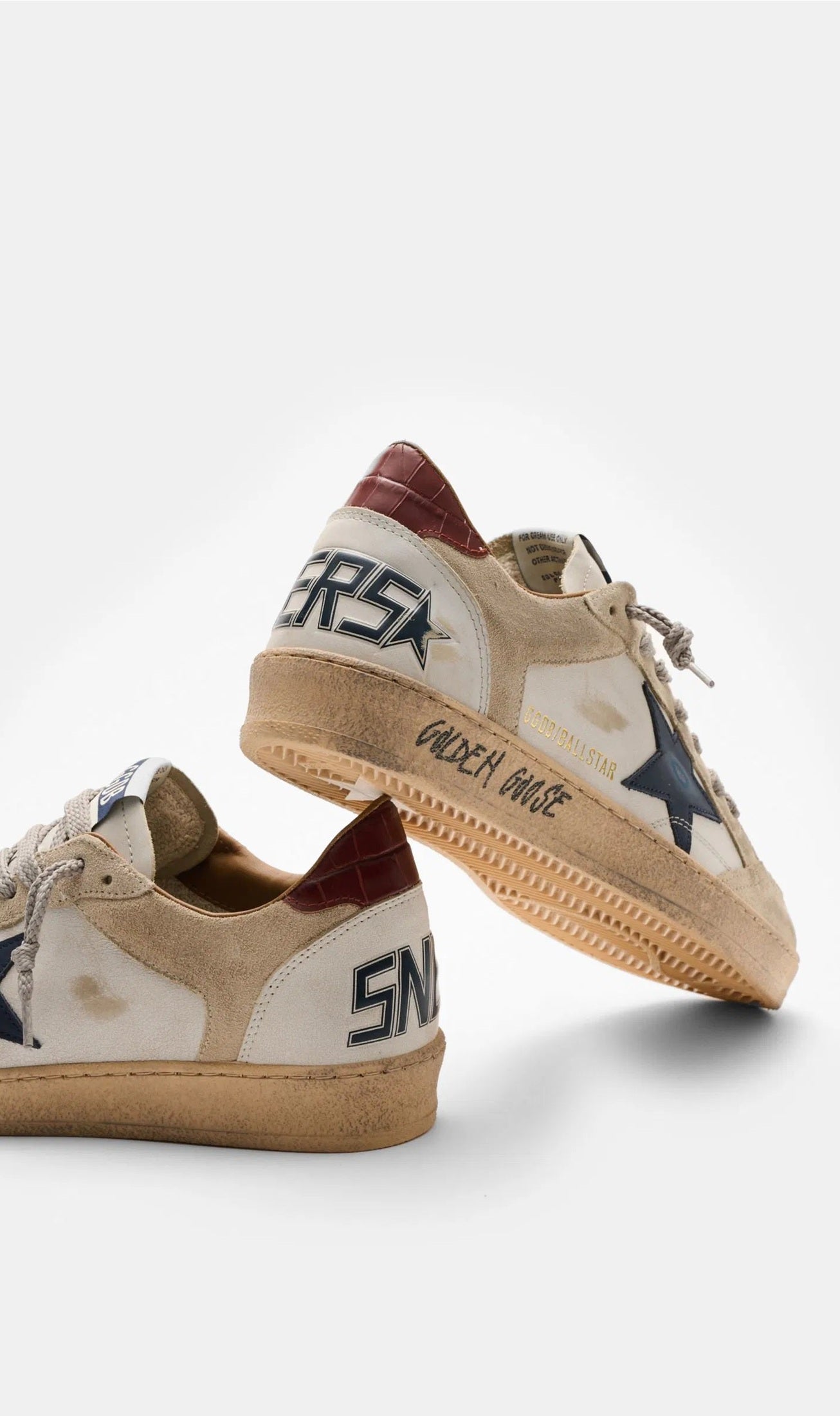 Tenis Golden Goose Ballstar Leather Suede Printed Leather Heel Hombre