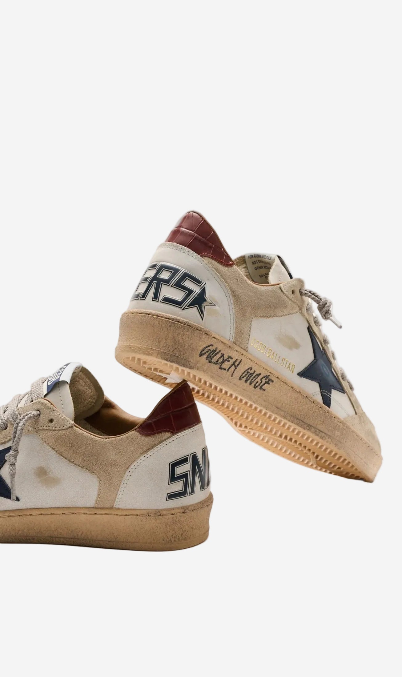 Tenis Golden Goose Ballstar Leather Suede Printed Leather Heel Hombre