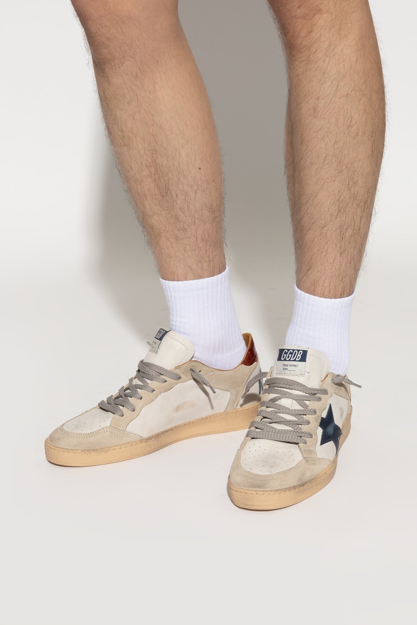 Tenis Golden Goose Ballstar Leather Suede Printed Leather Heel Hombre