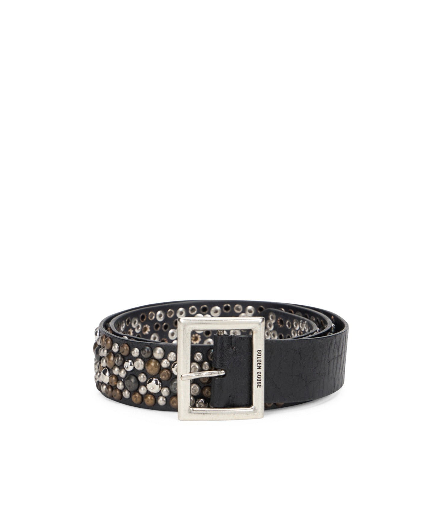Cinturon Mixed Stud Washed Vintage Leather With Hamme