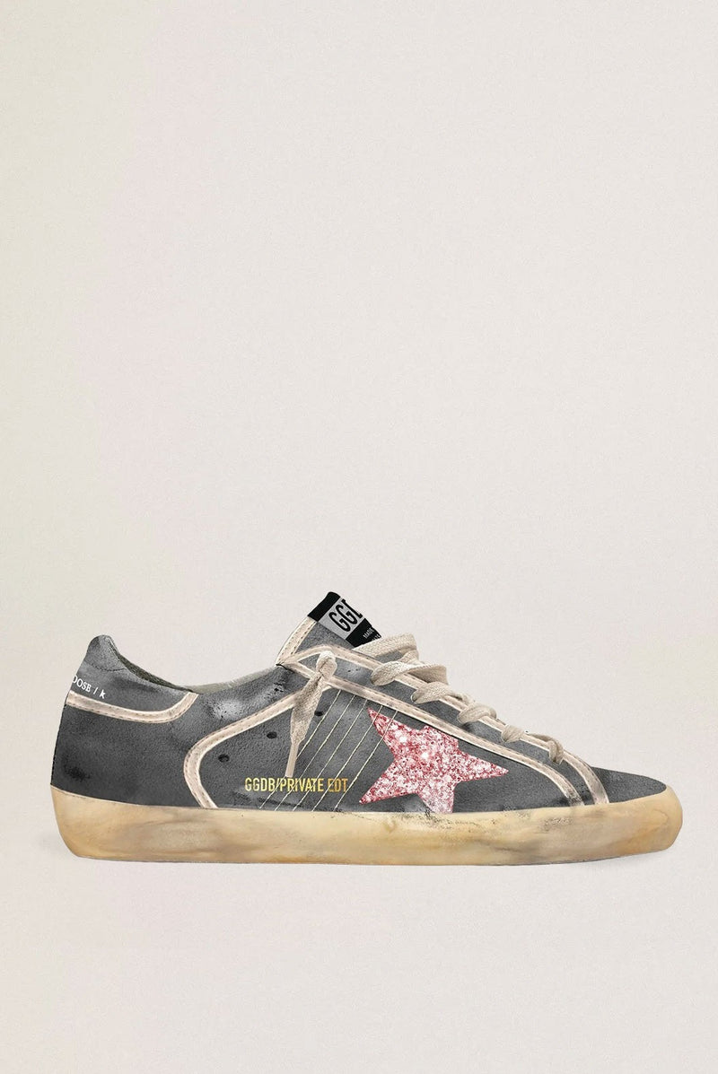 Tenis Golden Goose Super Star Suede Glitter Mujer