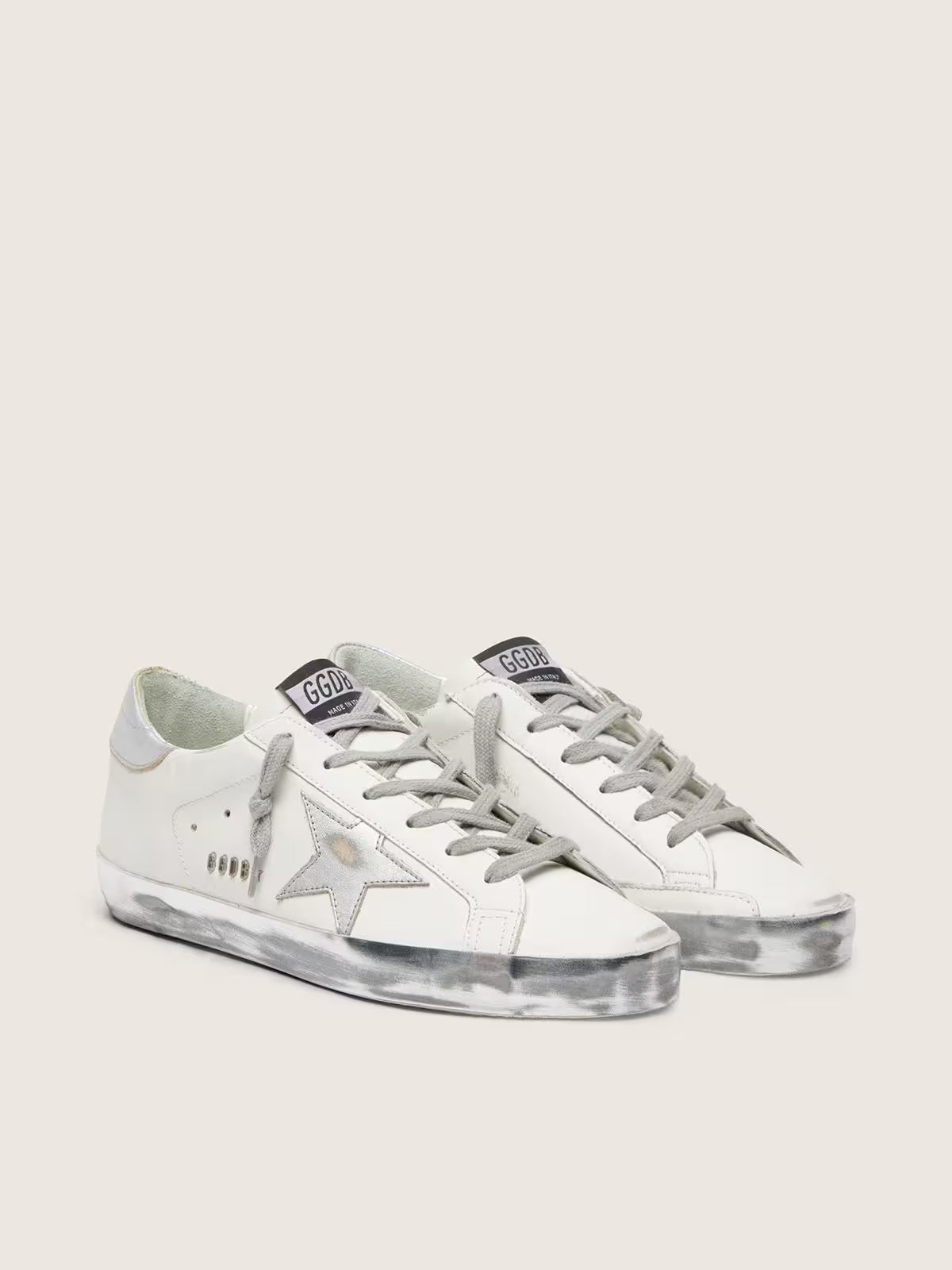 Tenis Golden Goose Super Star Leather Laminated Star Metal Lettering Mujer