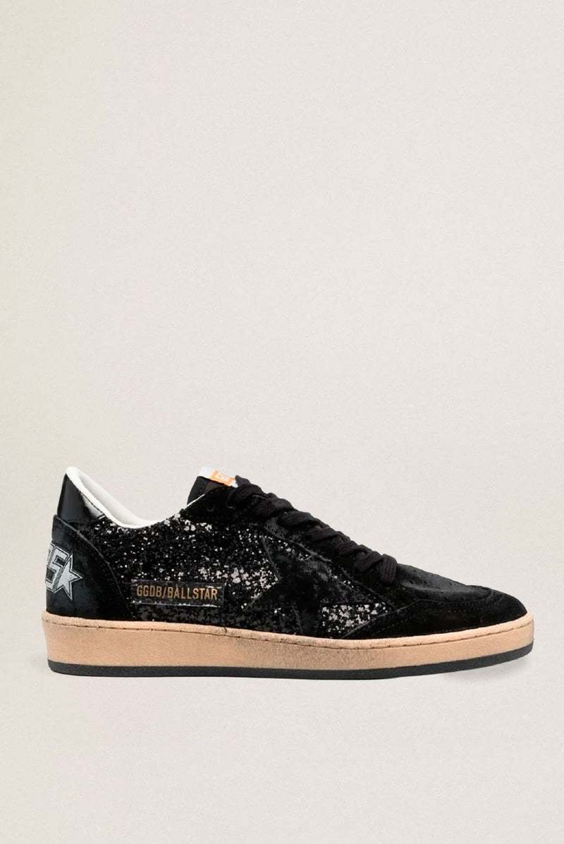 Tenis Golden Goose Ballstar Glitter Tongue Suede Mujer