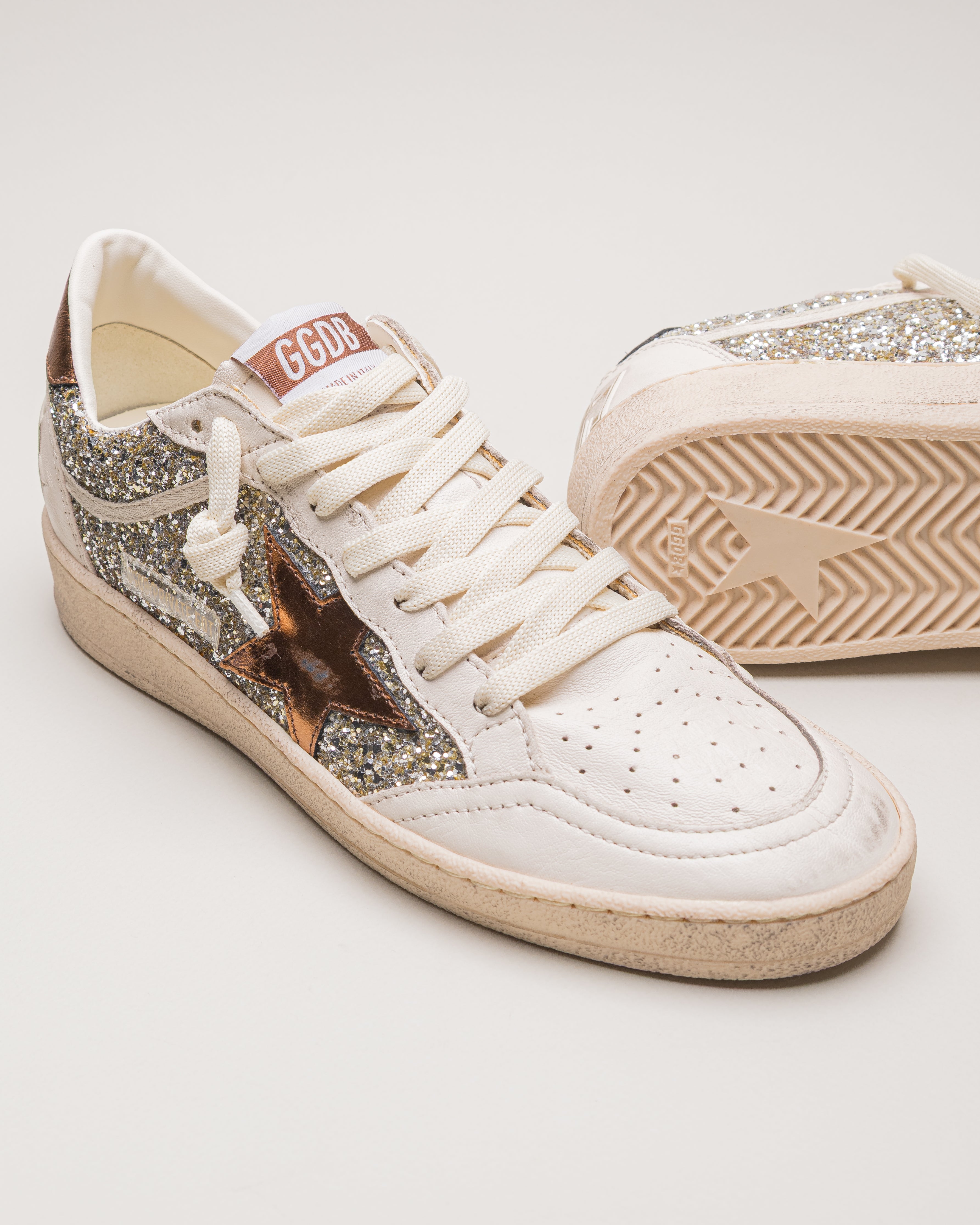 Tenis Golden Goose Ballstar Glitter Laminated Star And Heel Mujer