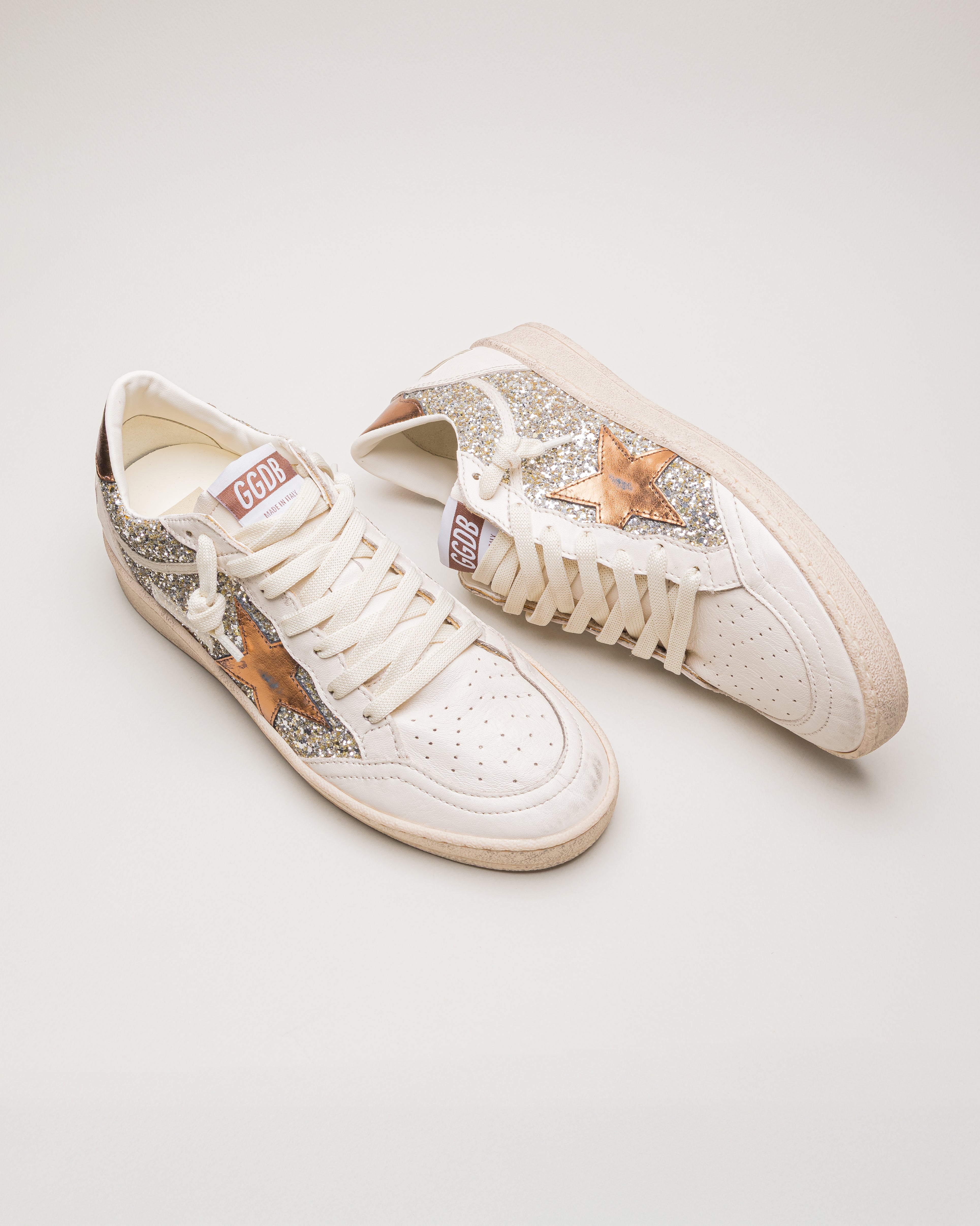 Tenis Golden Goose Ballstar Glitter Laminated Star And Heel Mujer