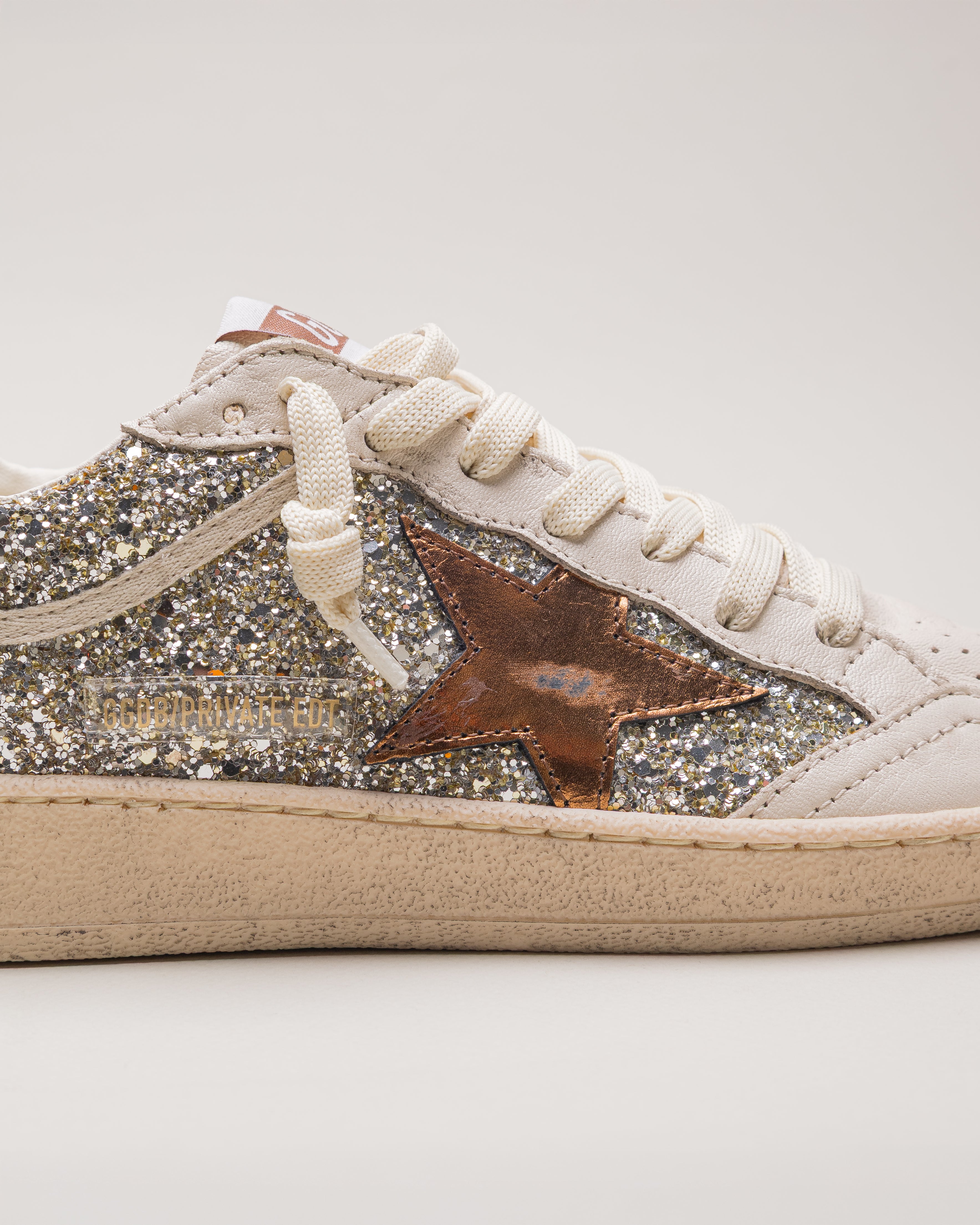 Tenis Golden Goose Ballstar Glitter Laminated Star And Heel Mujer