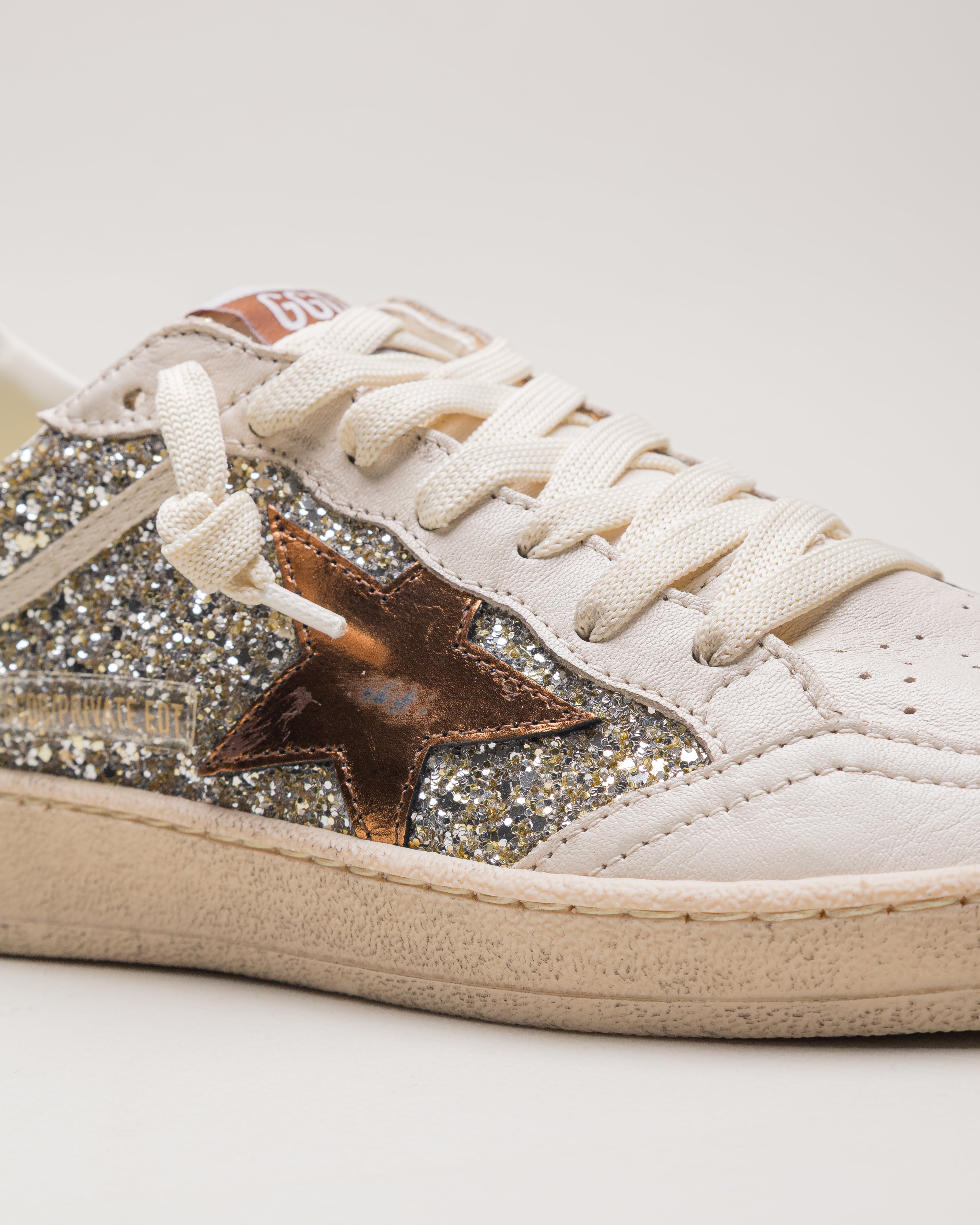 Tenis Golden Goose Ballstar Glitter Laminated Star And Heel Mujer