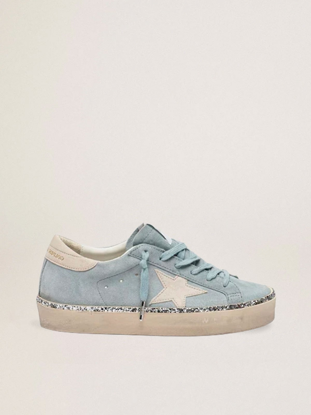 Tenis Golden Goose Hi Star Suede Star And Heel Glitter Mujer