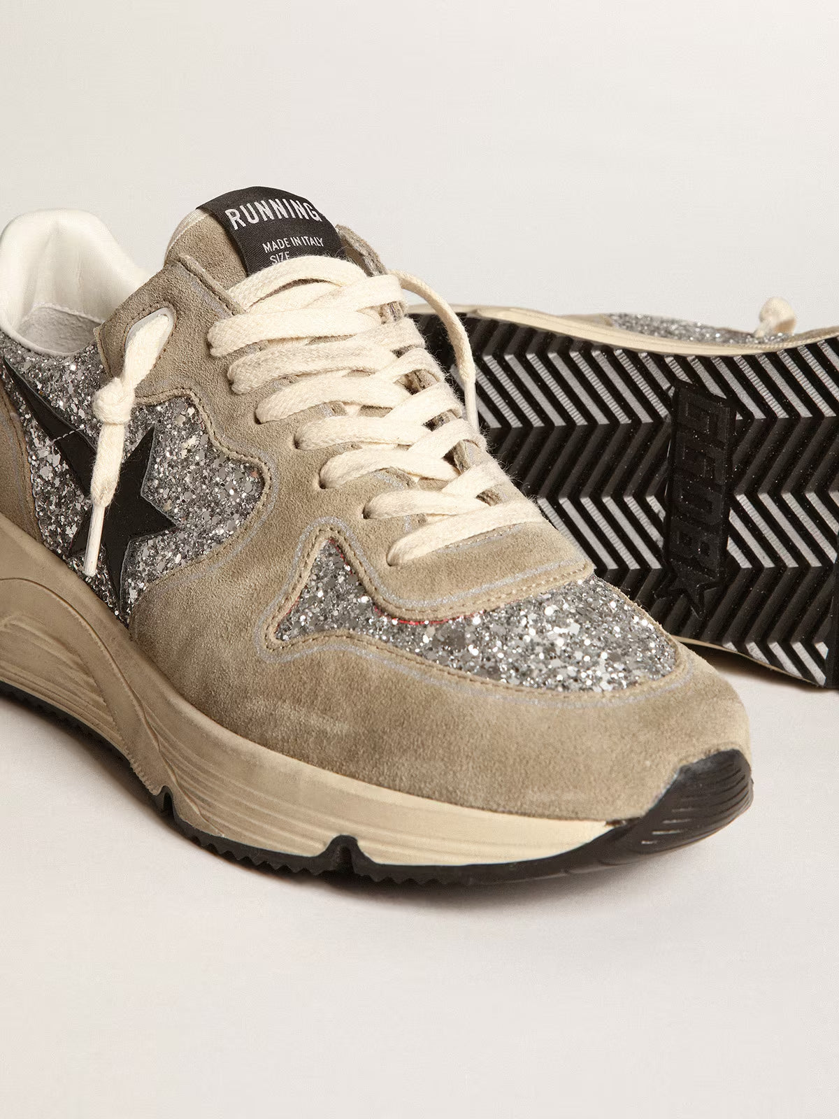 Tenis Golden Goose Running Sole Glitt Mujer