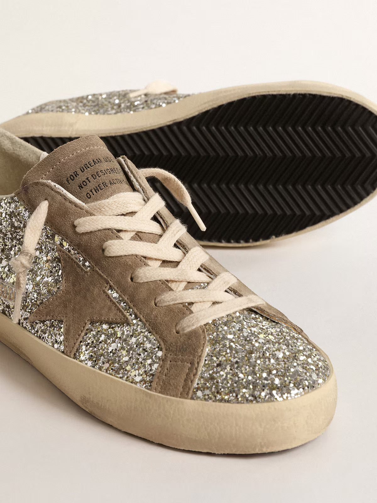 Tenis Golden Goose Super Star Glitter Suede Mujer