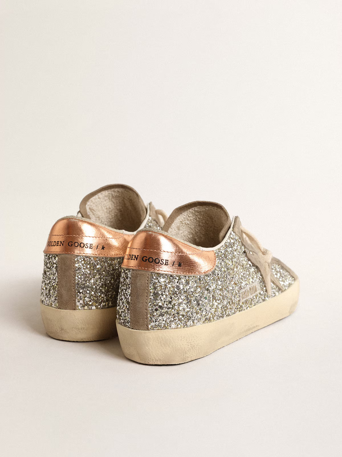 Tenis Golden Goose Super Star Glitter Suede Mujer