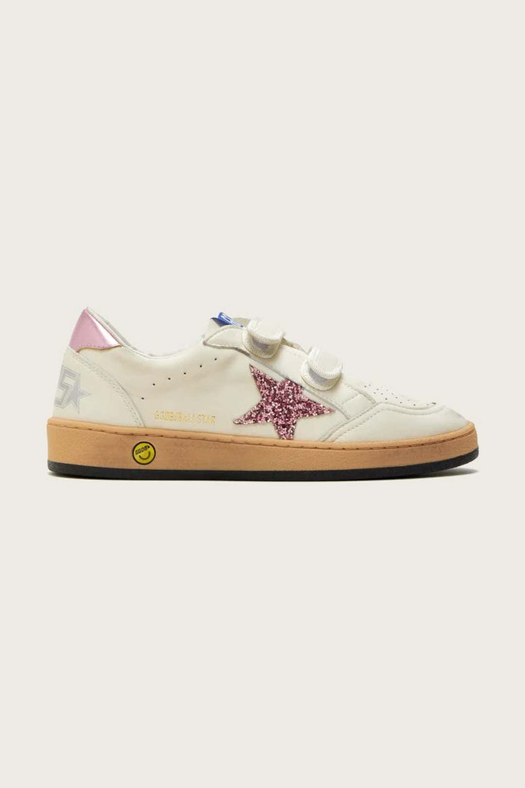 Tenis Golden Goose Kids Ballstar Strap Nappa Glitter Star Laminated Heel