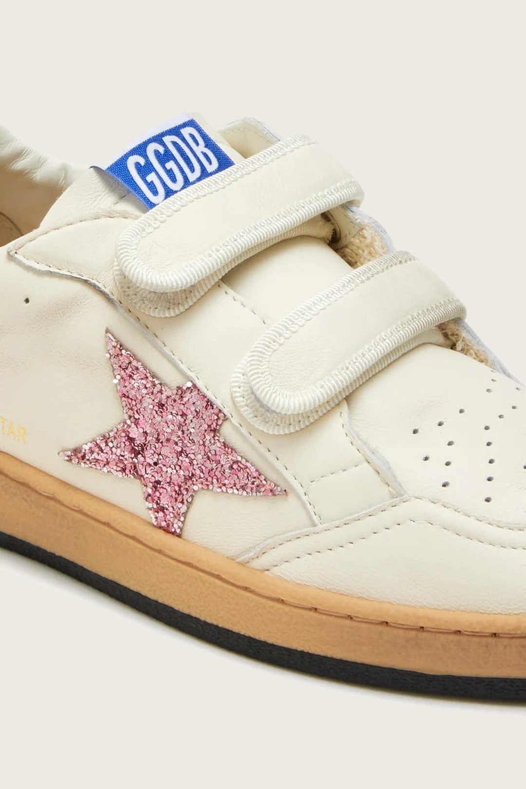 Tenis Golden Goose Kids Ballstar Strap Nappa Glitter Star Laminated Heel
