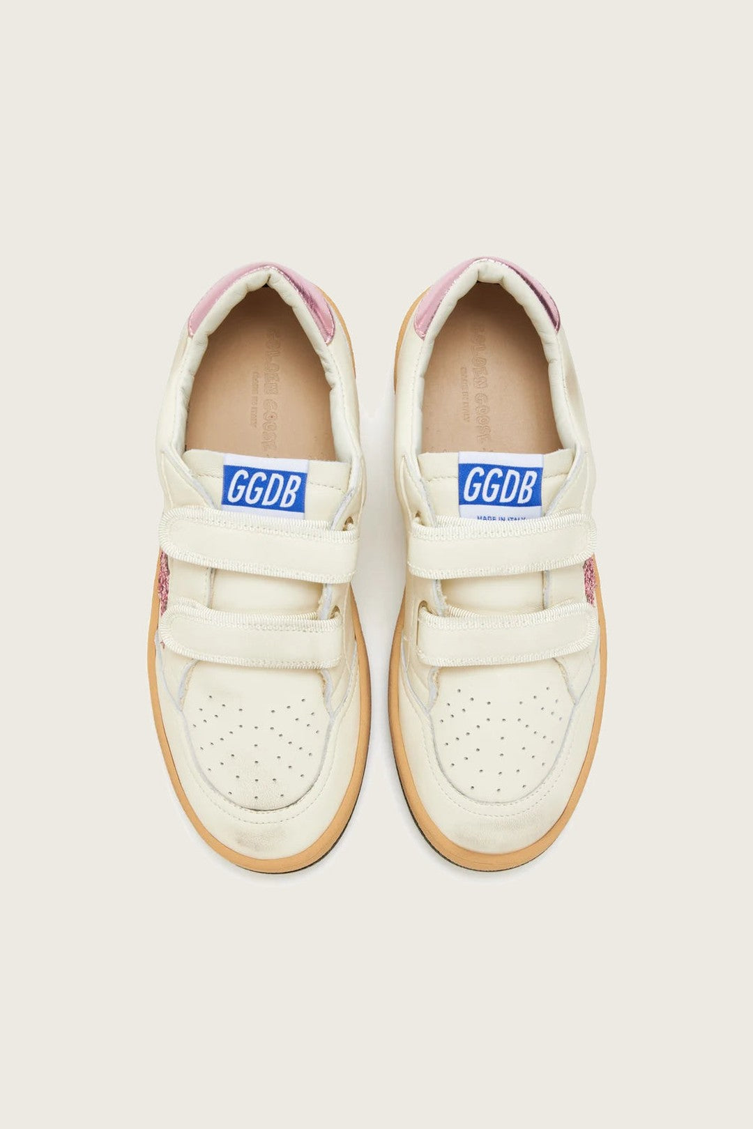 Tenis Golden Goose Kids Ballstar Strap Nappa Glitter Star Laminated Heel