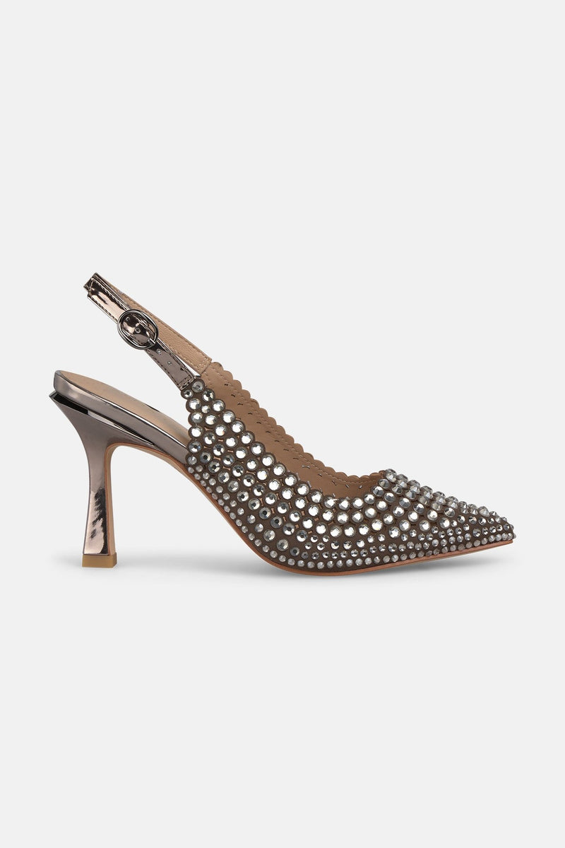 Zapato Con Pedrería Tacón