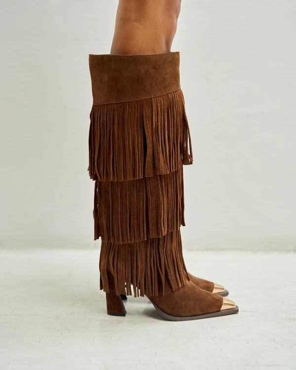 Bota Cubierta De Flecos