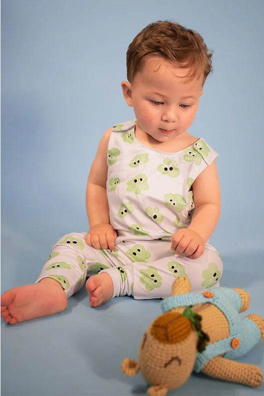 Harem Romper Monster Cloud Green