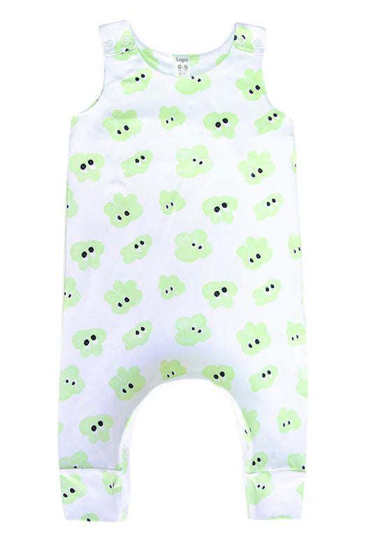 Harem Romper Monster Cloud Green