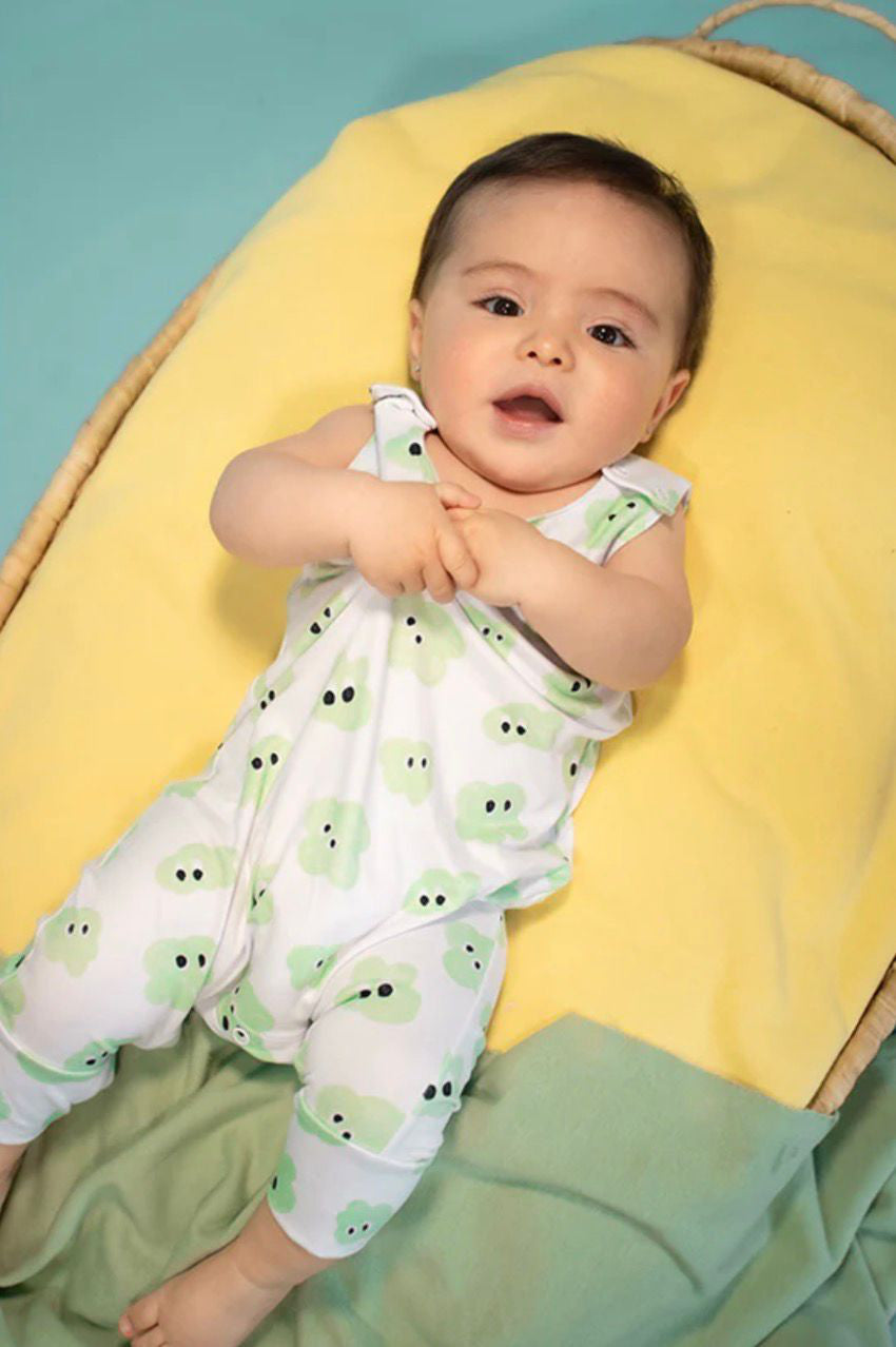 Harem Romper Monster Cloud Green
