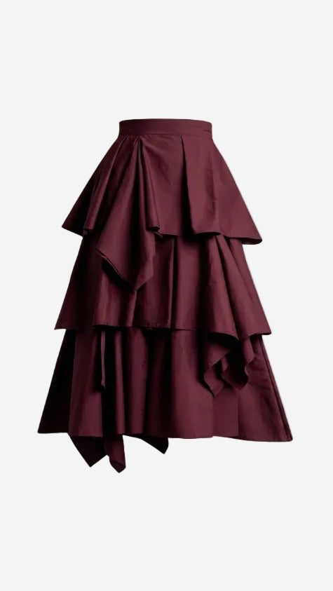 Maxi Falda De Volantes Poplin