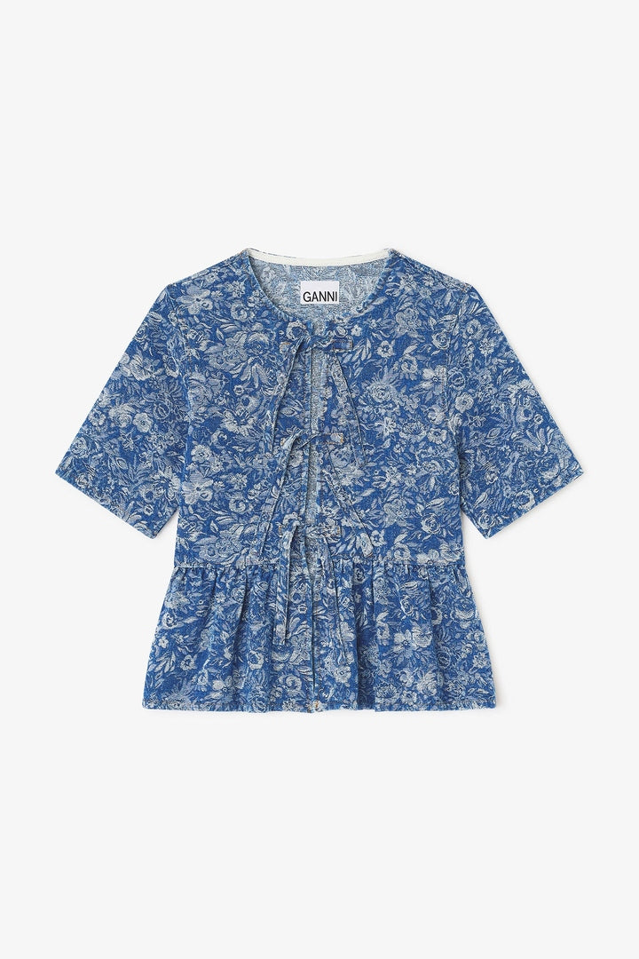 Blusa Pepplum Denim Tapestry