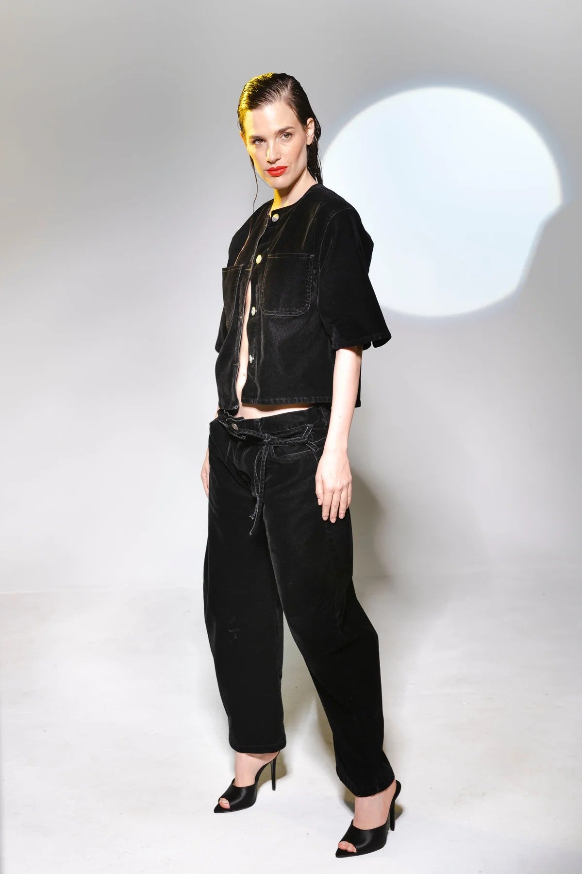Jeans Denim Terciopelo Negro