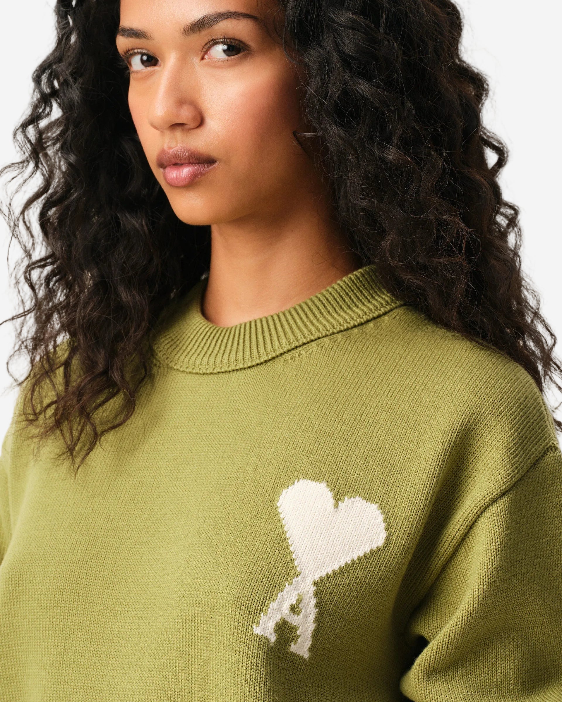 Jersey De Cuello Redondo De Lana Y Algodón Verde Ami De Coeur CHAQUETAS Malva CO