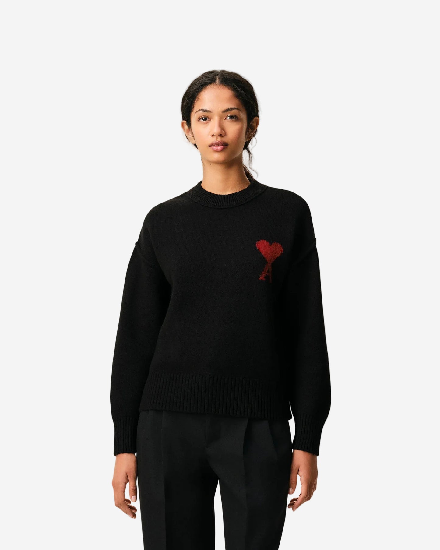 Jersey De Cuello Redondo De Lana Negra Ami De Coeur CHAQUETAS Malva CO